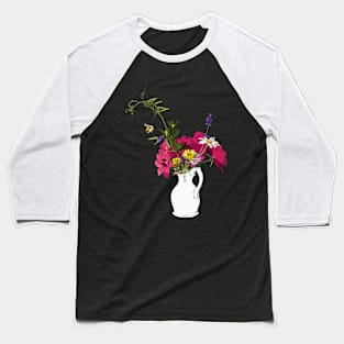 Bee hovering over Spring flowers Baseball T-Shirt